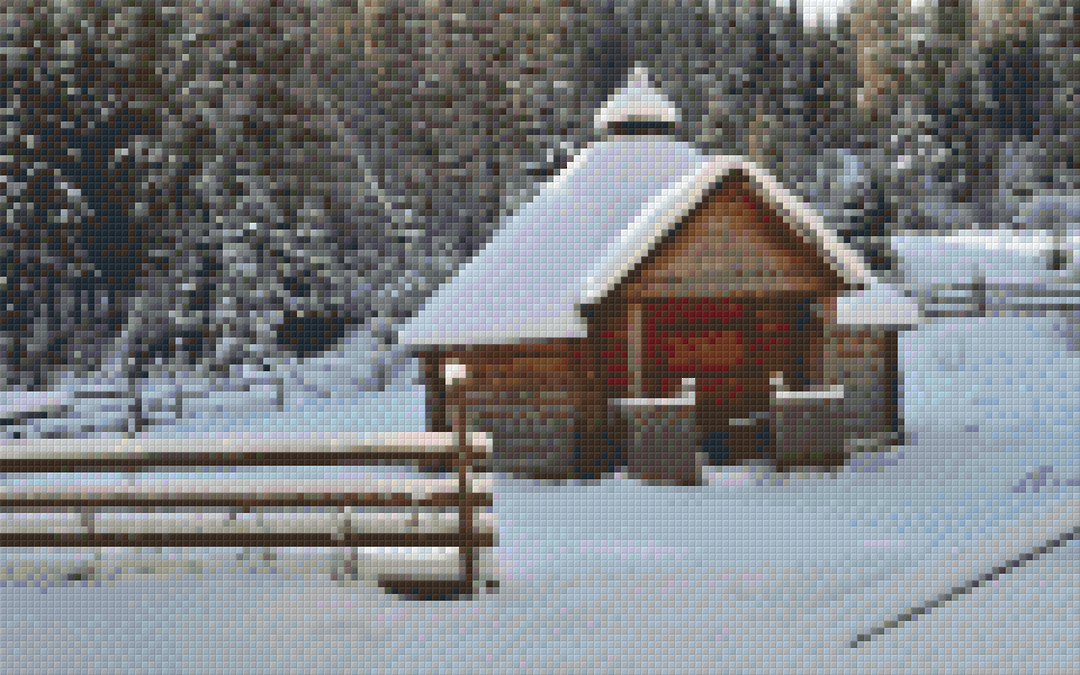 Cabin In Snow Eight [8] Baseplate PixelHobby Mini-mosaic Art Kit image 0